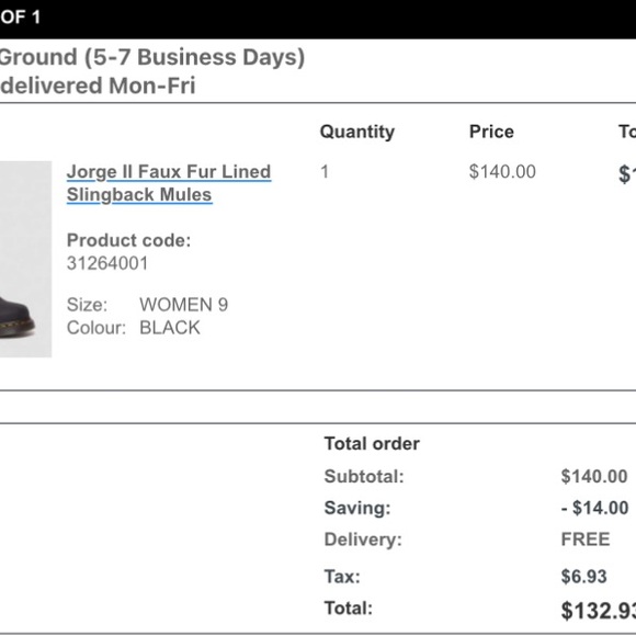 Doc Martens Jorge II Slingback Mule Fur Lined (no longer sold on website!) - Picture 5 of 5